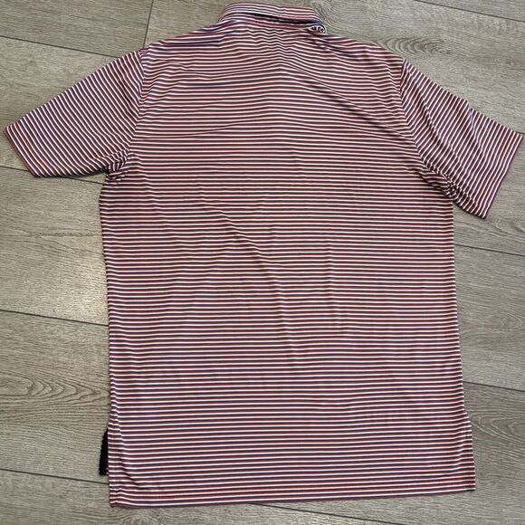 RLX Ralph Lauren Performance Polo Shirt Medium Red Blue Golf Preppy - Picture 6 of 6
